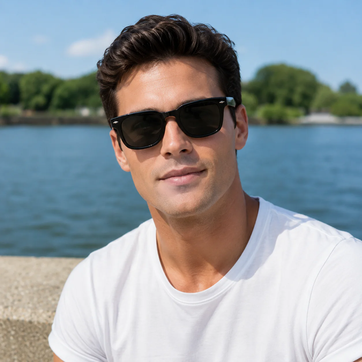 THE Drift  Unisex UV400 HD Glossy Black  Sunglasses with Black  Lens - Image 2