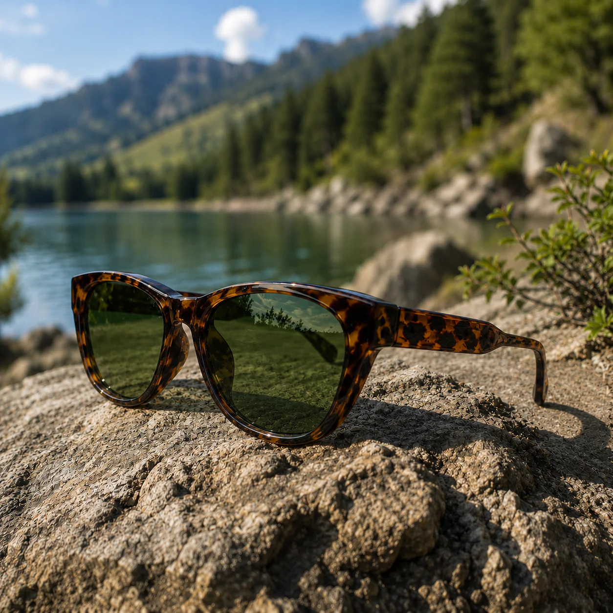 THE ELARA  Unisex UV400 HD Leopard Brown  Sunglasses