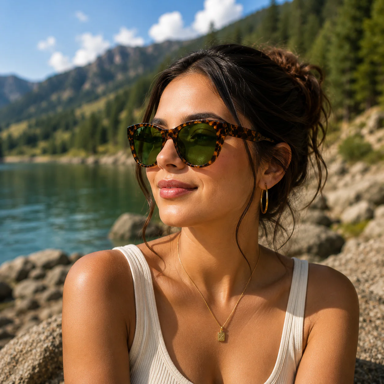 THE ELARA  Unisex UV400 HD Leopard Brown  Sunglasses - Image 2