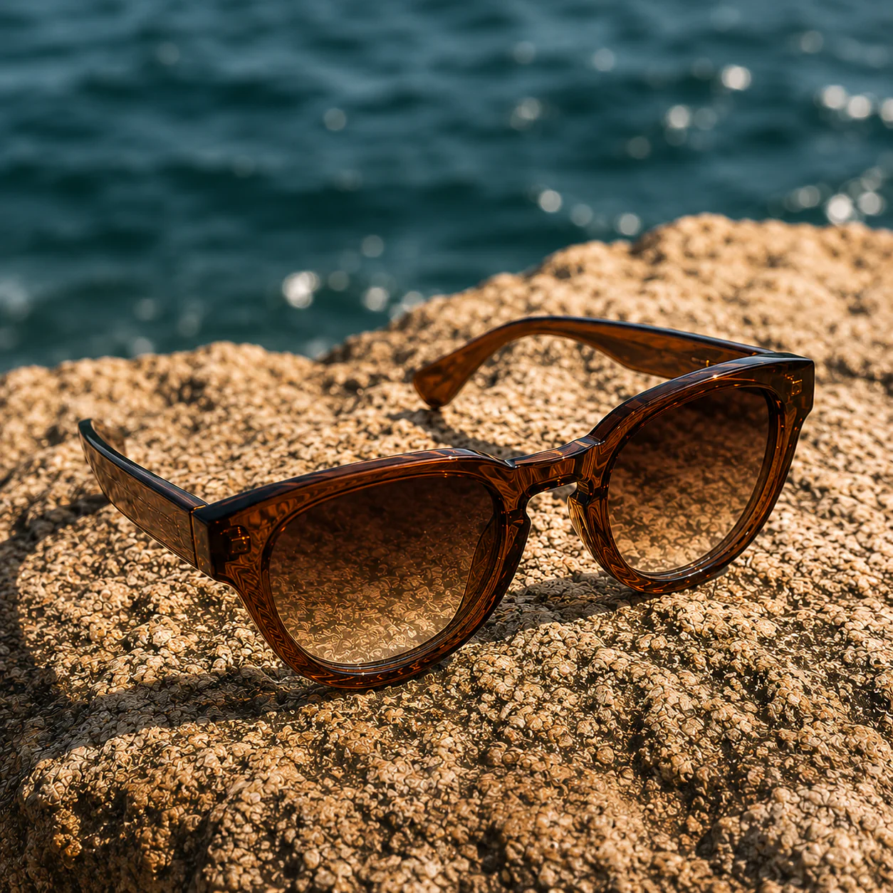 THE GALAXY Unisex UV400 Glossy Dark Brown HD Sunglasses